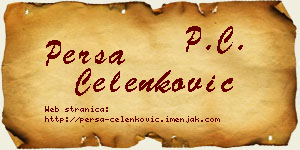 Persa Čelenković vizit kartica